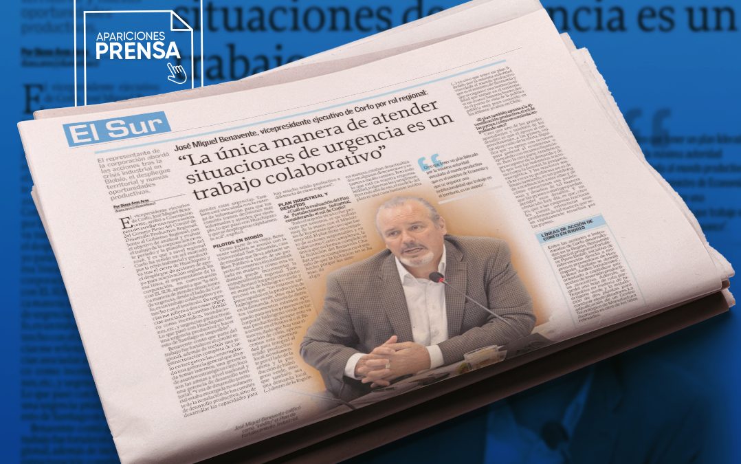 [Prensa] Entrevista a José Miguel Benavente, Vicepresidente Ejecutivo de Corfo